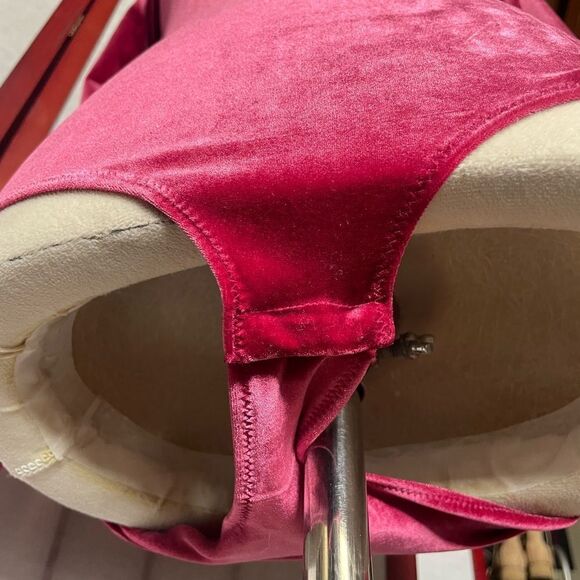 J. Crew Mercantile Elegant Red Velvet Women's Bodysuit (Size: Small) - Picture 7 of 12